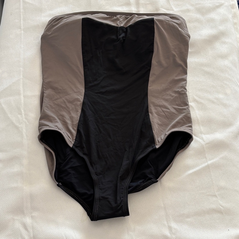 Marc By Marc Jacobs Black and Tan  Swimwear Bandeau Style One Piece NWT